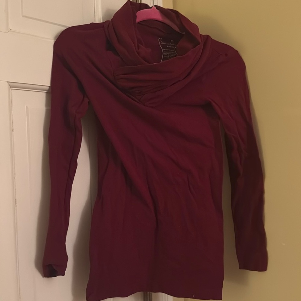 Long sleeve maroon colored shirt